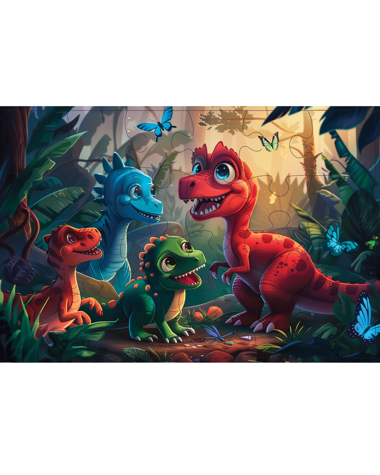 Puslespill 2x12 brikker : Dinosaurer