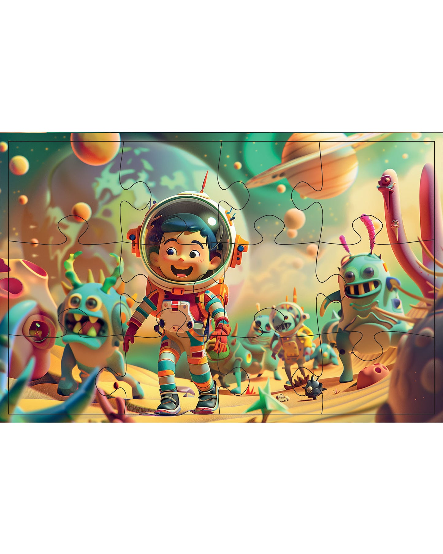 Puslespill 2x12 brikker : Verdensrommet