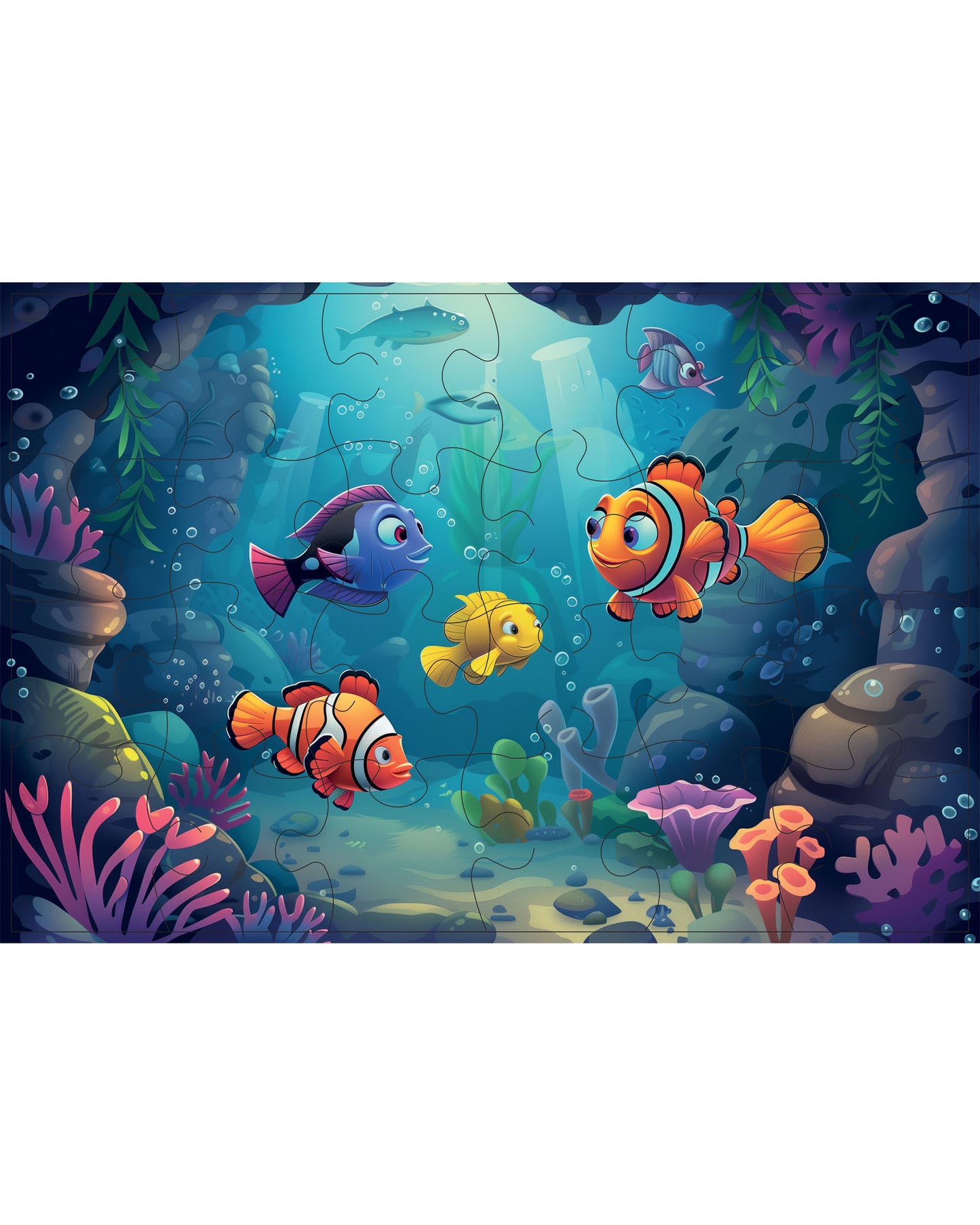 Puslespill 2x24 brikker : Under vann