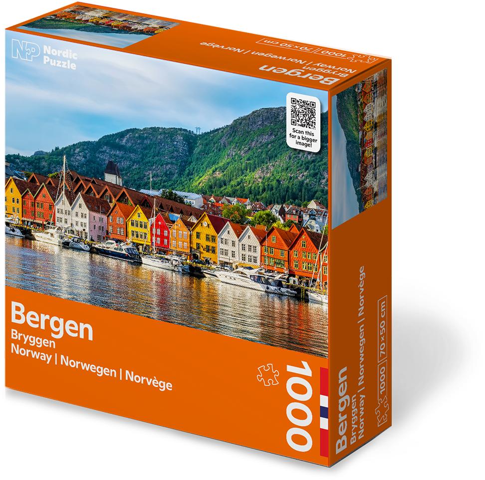Nordic Puzzle Bryggen Bergen puslespill 1000 brikker