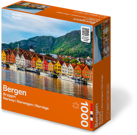 Nordic Puzzle Bryggen Bergen puslespill 1000 brikker
