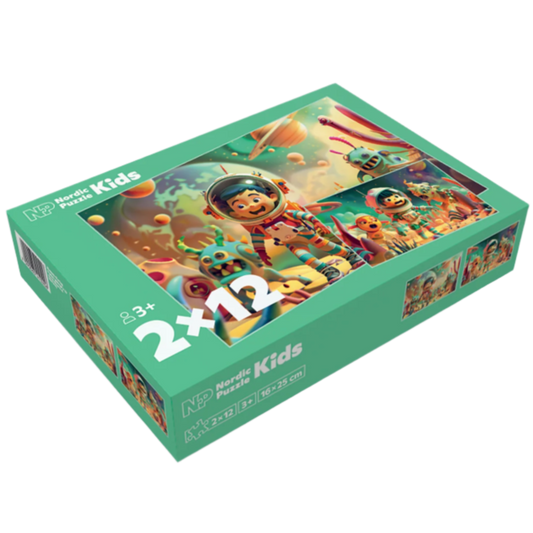 Puslespill 2x12 brikker : Verdensrommet