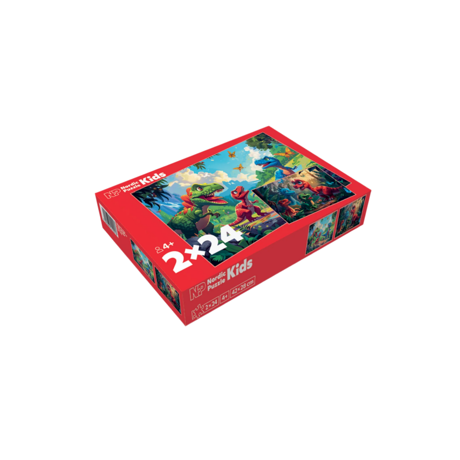 Nordic Puzzle puslespill Dinosaurer 2x24 brikker