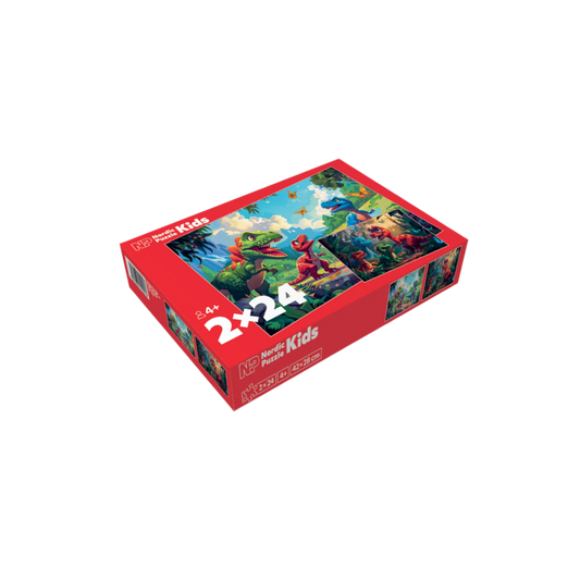 Nordic Puzzle puslespill Dinosaurer 2x24 brikker