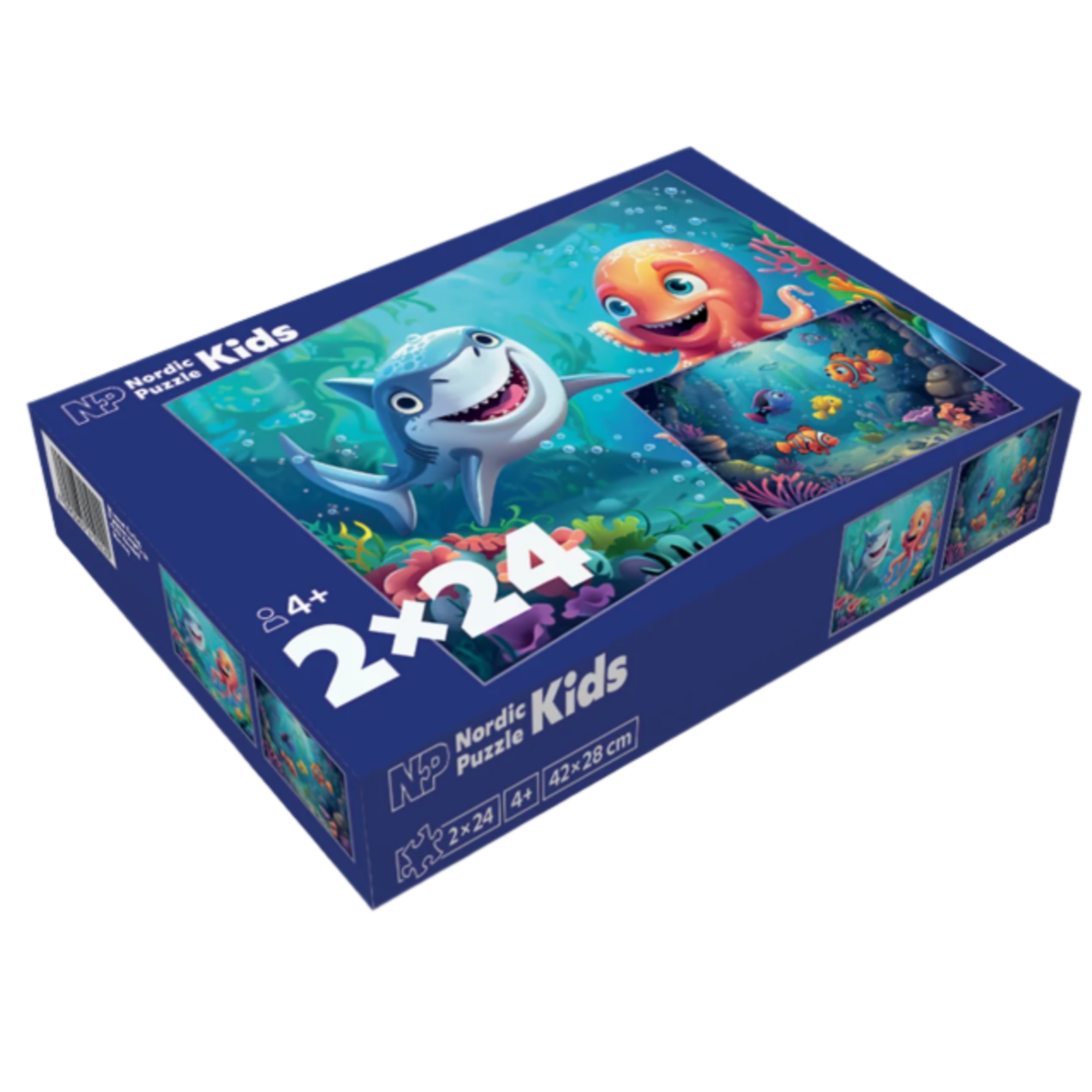 Puslespill 2x24 brikker : Under vann