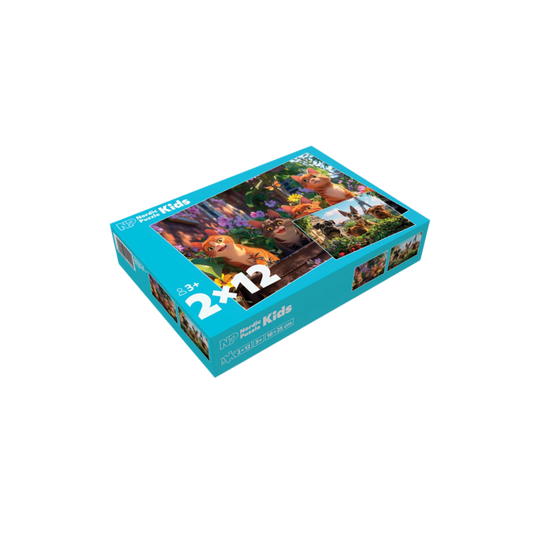Nordic Puzzle puslespill katt og hund 2x12 brikker