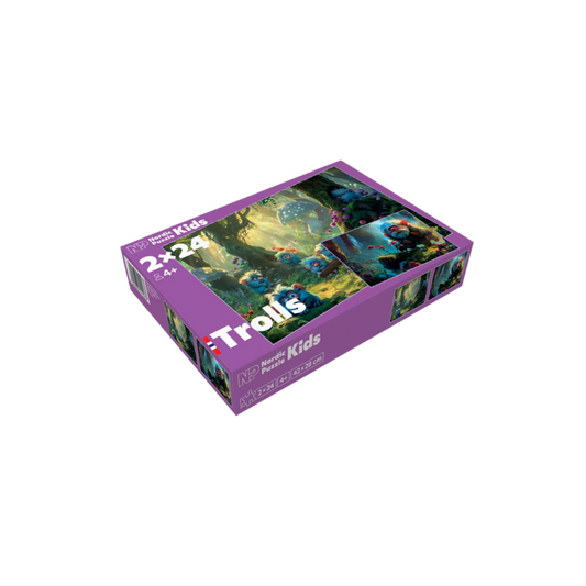 Nordic Puzzle puslespill troll 2x24 brikker