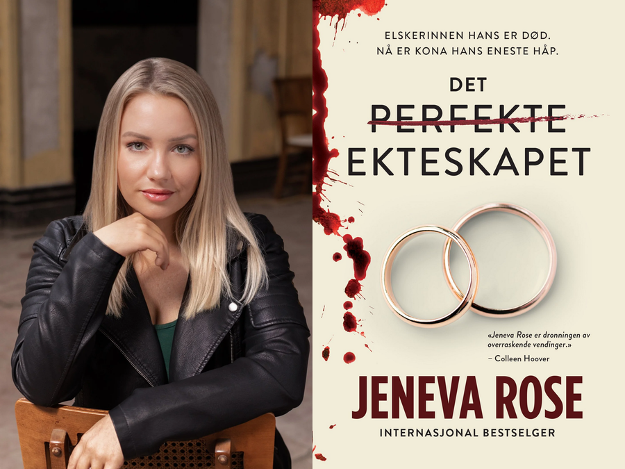 Jeneva Rose og omslaget til Det perfekte ekteskapet